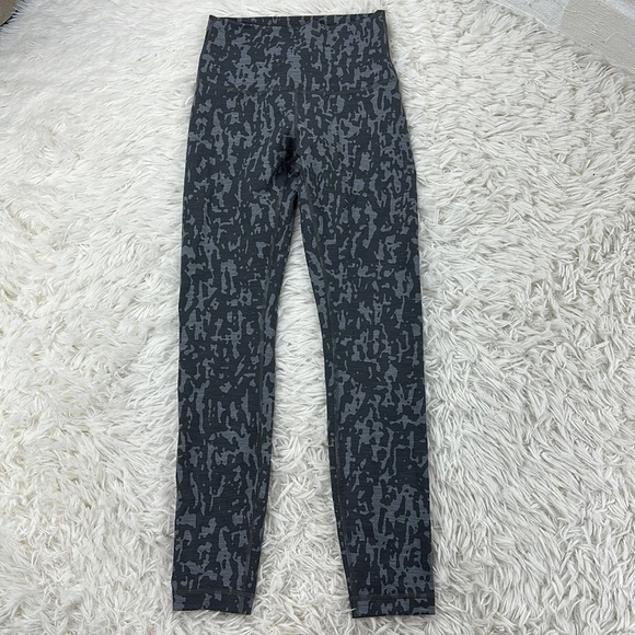 lululemon athletica Pants - Lululemon Wunder Train High-Rise Tight 25" Print Heathered PU Black Asphalt Grey
